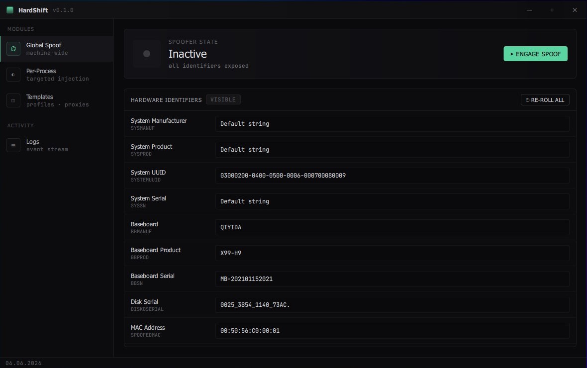 HardShift interface